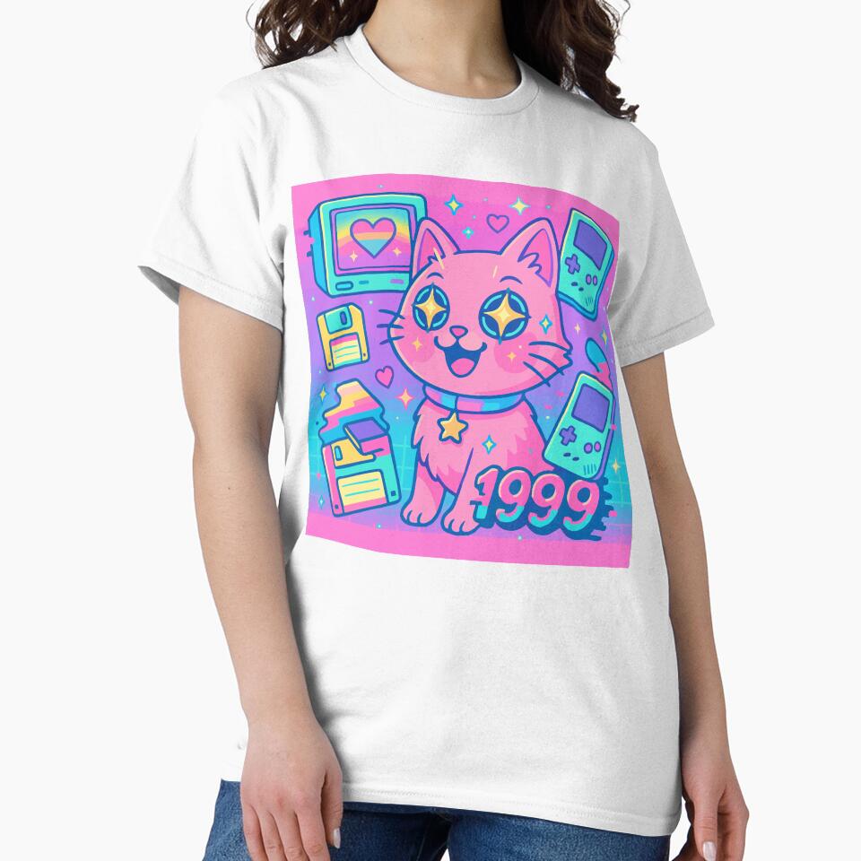Glitch Kitty in Vaporwave Realm – Surreal Retro Cat Art by Cuckoo Parrot