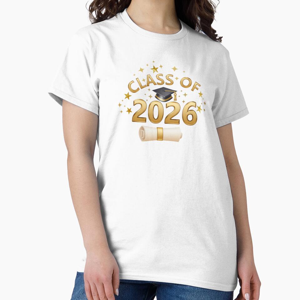 Class of 2026 Graduate with Black Graduation Hat, Diploma & Stars by JeweledDesigns