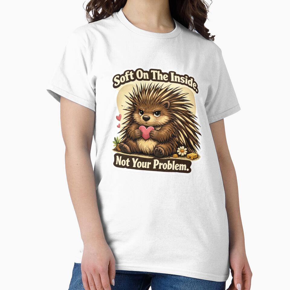 Soft Inside Not Your Problem Porcupine Sticker by Gentlestate