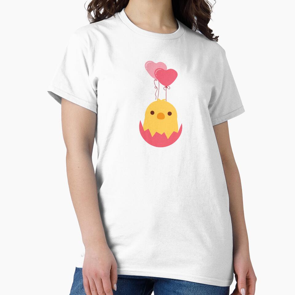 Cute Hatching Chick with Pink Balloons by Cluckin' Mad