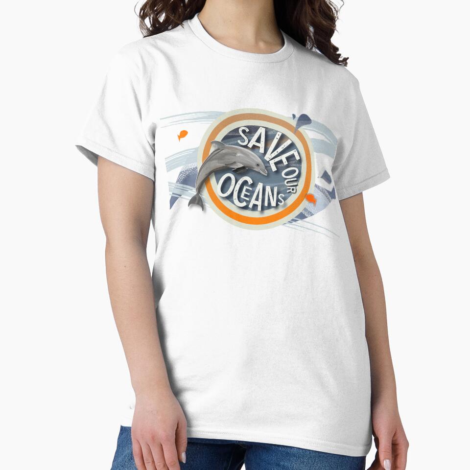 Save our Oceans - Striking bottlenose dolphin save the seas range for wild open water swimmers - Caroline Laursen Original by Caroline Laursen