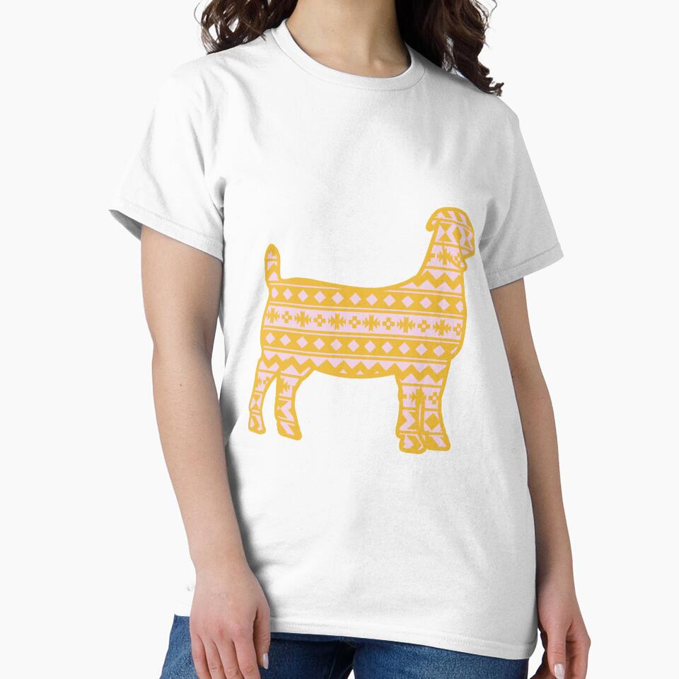 Boer Goat with Gold Aztec Pattern by Sam Morrison