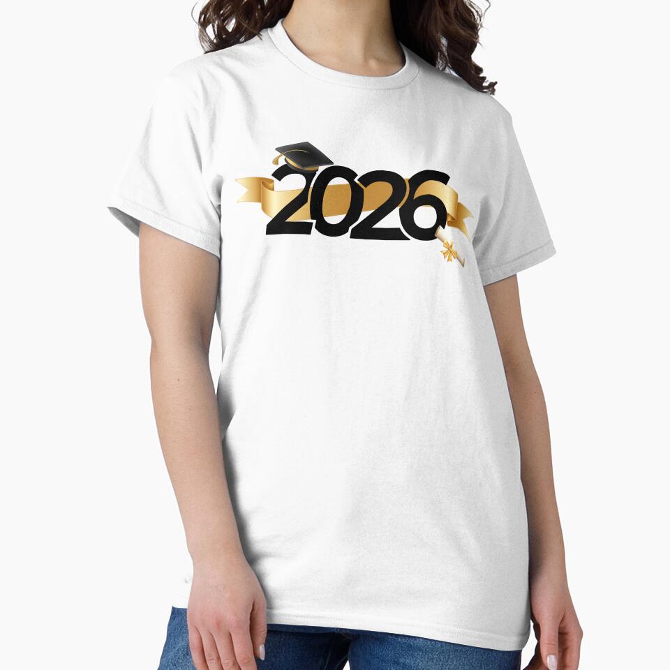 Graduate 2026 with Black Graduation Hat & Gold Ribbon by JeweledDesigns