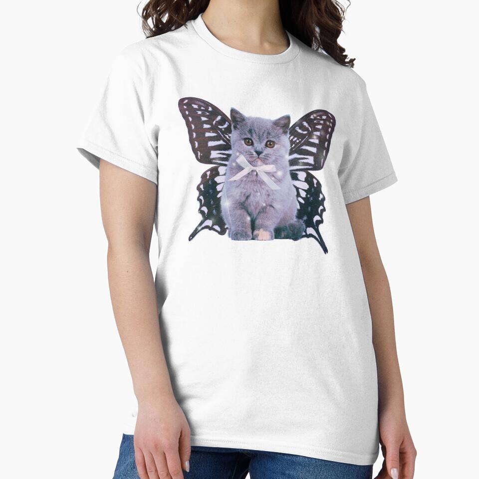 Gray/Black Goth Vintage Fairy Kitten by CazmieCo