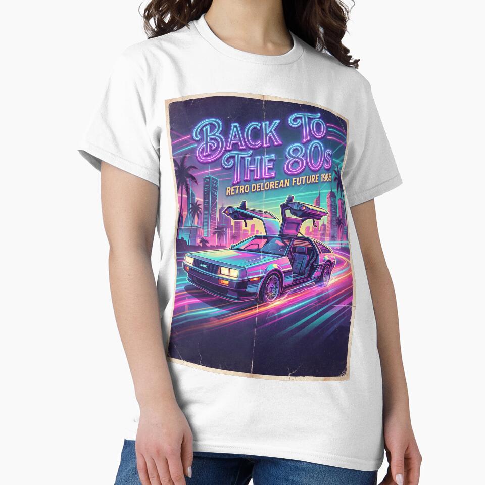 Back to the 80s — Retro DeLorean Future 1985 (Neon Vintage Poster) by Jandedan