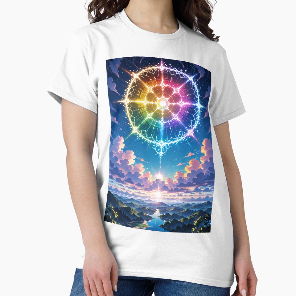 Rainbow Mandala Portal Over Mountain River – Psychedelic Dreamscape by Xynith