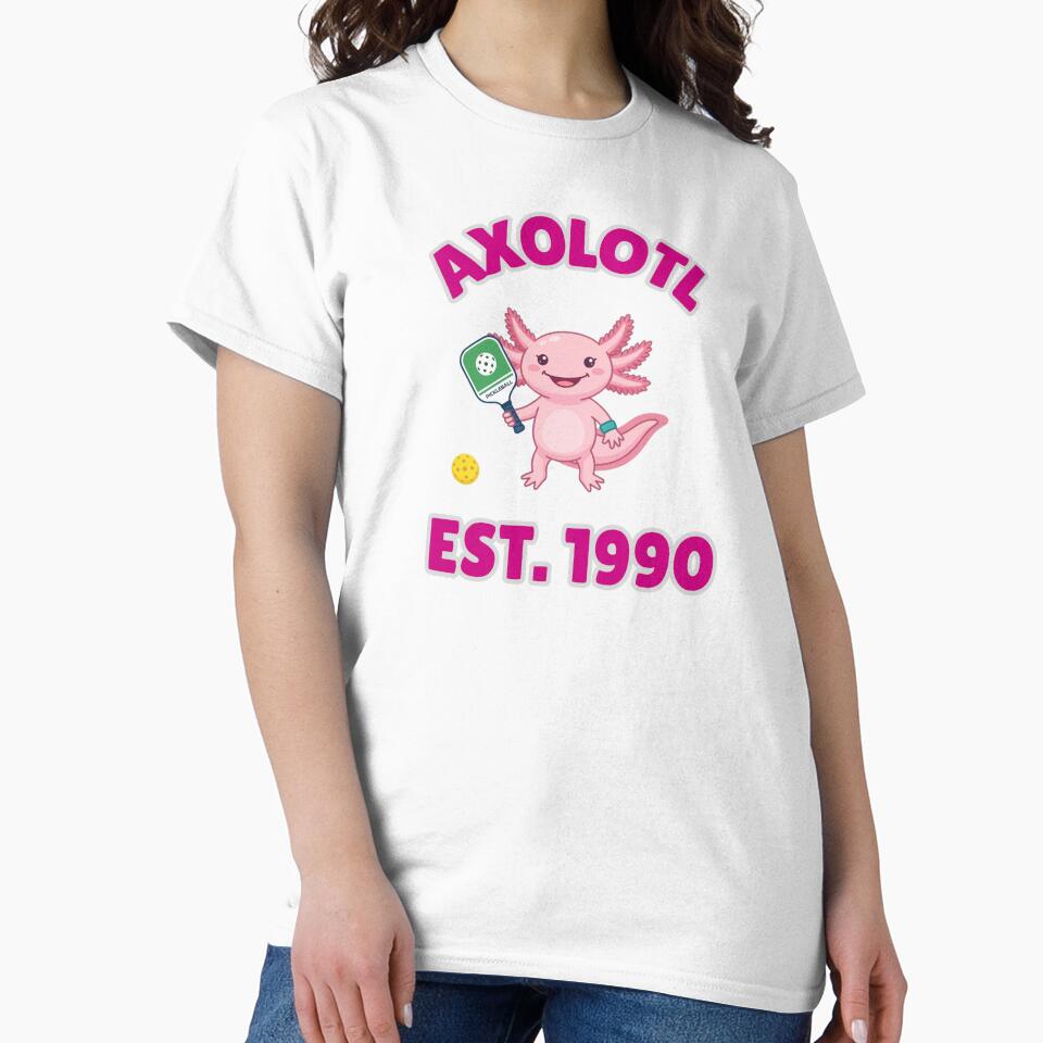 Vintage Axolotl Pickleball Est 1990 - Cute Pink Salamander by "Positive Vibes & Daily Lifestyle"