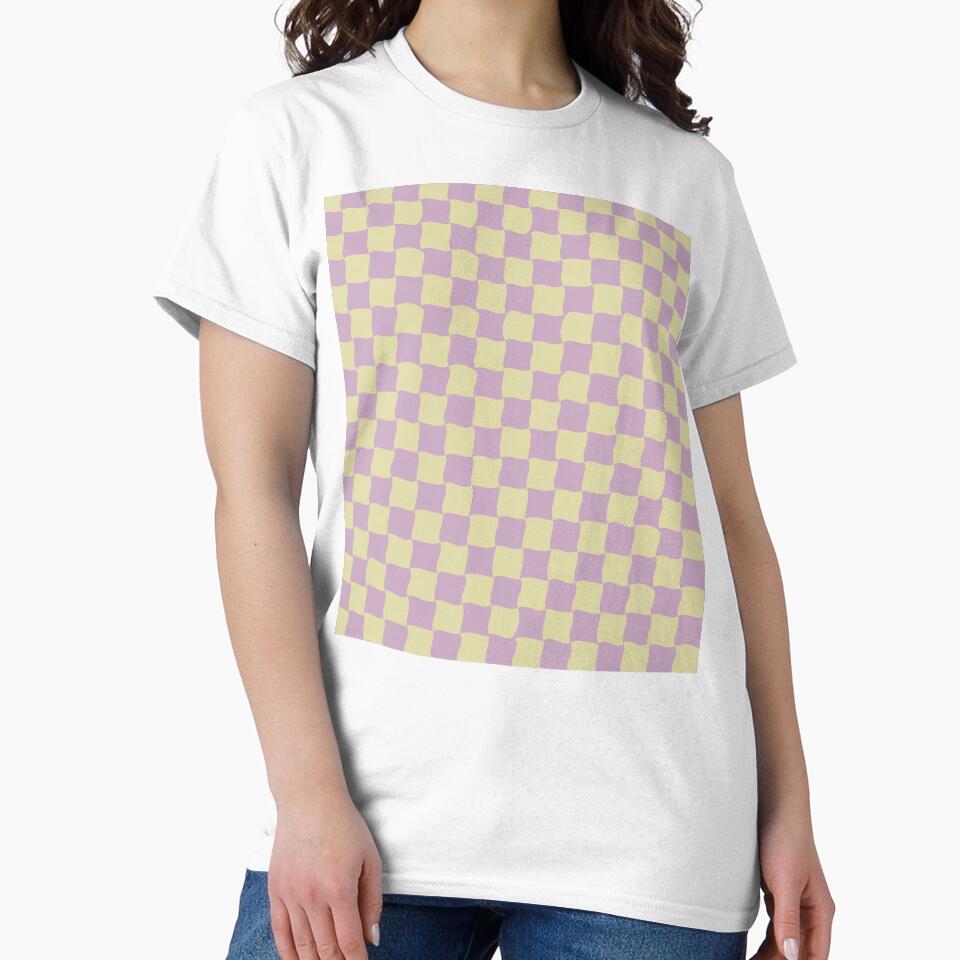 Lavander & yellow checkered pattern by B-outfiters