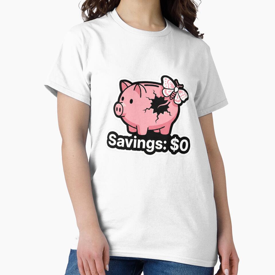 Girl Math Finance - Cute Broken Piggy Bank by Sassy Cult