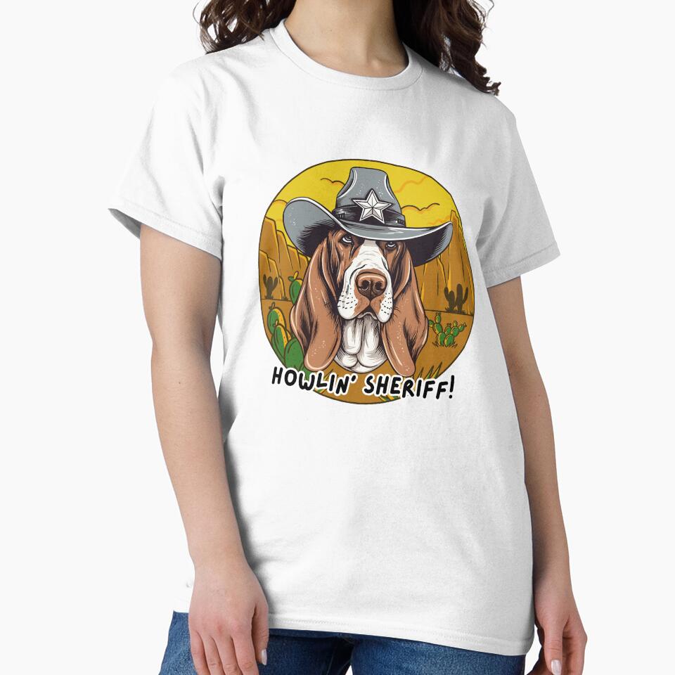 Basset Hound Classic T-Shirts by Pawshimi Studio
