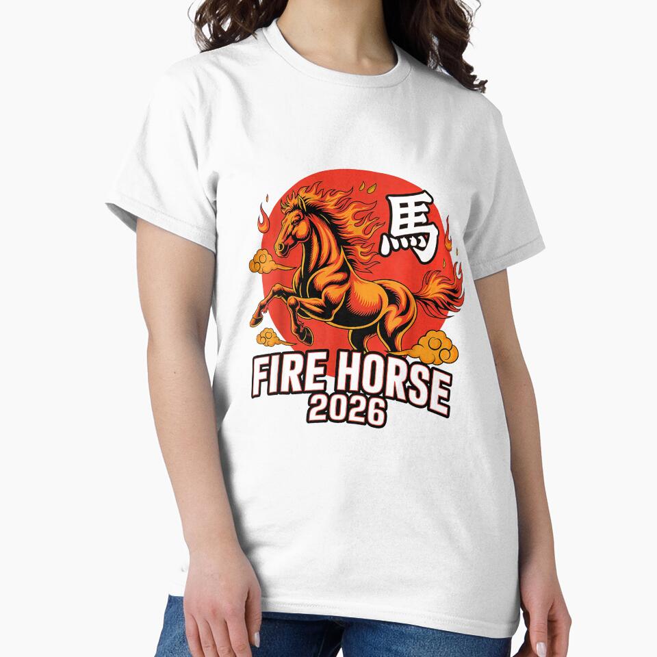 Fire Horse 2026 Chinese Zodiac Year Of The Horse by MerchDeviant