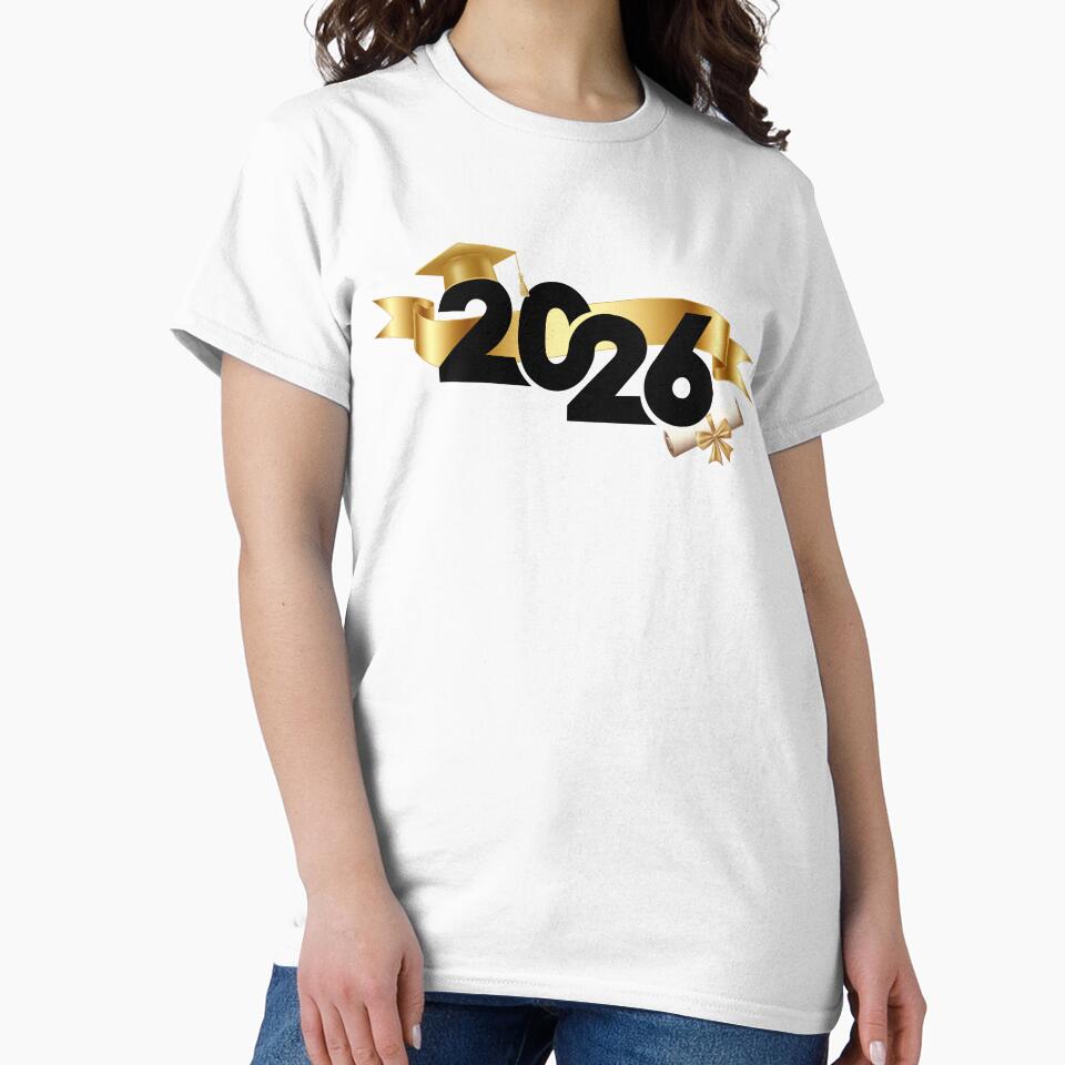 Graduate 2026 (Offset) with Gold Graduation Hat & Gold Ribbon by JeweledDesigns