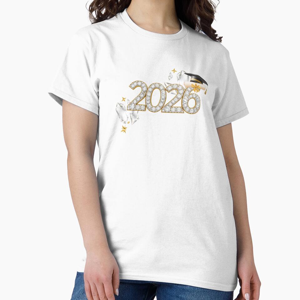 Graduate 2026 with Diamonds, Stars & Black Graduation Hat by JeweledDesigns