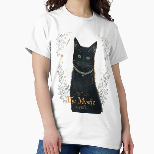 ? The Mystic Cat – Tarot Card Aesthetic T-Shirt by Whispering Colors