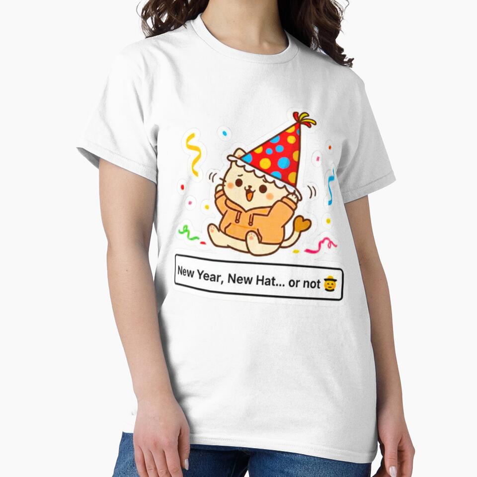 Cute Kawaii Cat in Party Hat - New Year New Hat Celebration Sticker by MT-Hub | Art for Every Soul