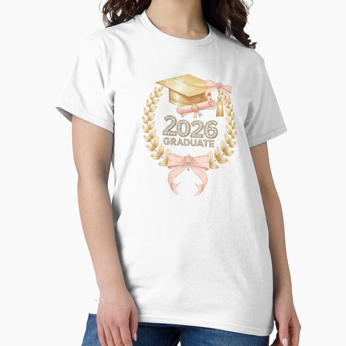 2026 Graduate with Royal Laurel Motif, Pink Bow & Diamonds by JeweledDesigns