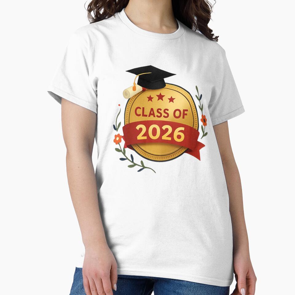 Class of 2026 Graduation Emblem with Cap and Diploma by GeoandHome
