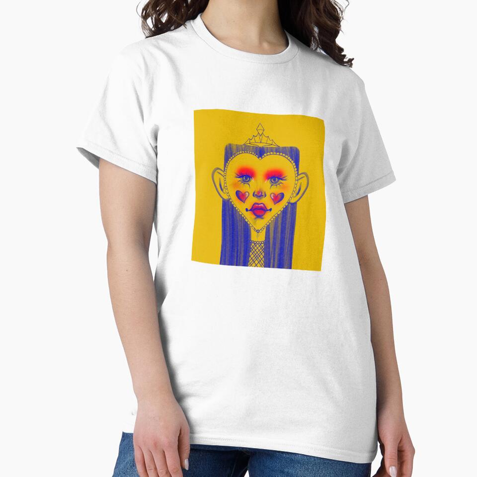 Colorful portrait illustration, heart-shaped face. by QueerActiviArt