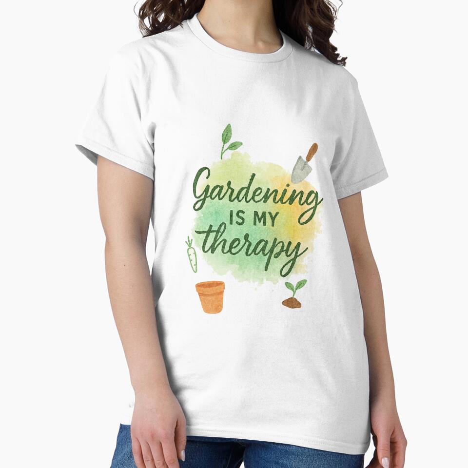Gardening Is My Therapy | Watercolor Script Art by ArtLineEgypt