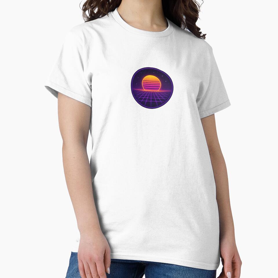 Neon Horizon Synthwave Badge by Le Grand Requin