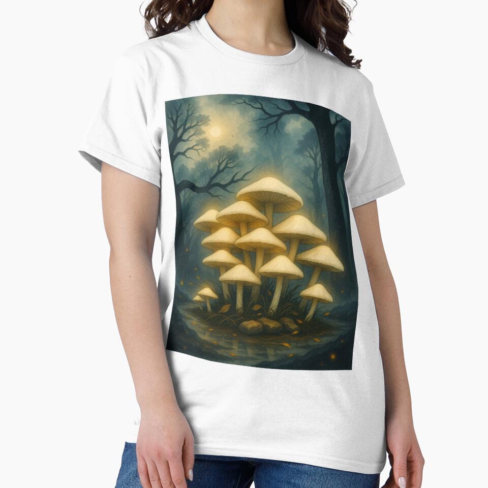 Gold Luminous Mushroom Grove by The Rogue Mark