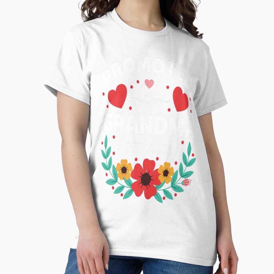 Promoted to Grandma EST 2026 Floral Announcement Gift by FreeArt2
