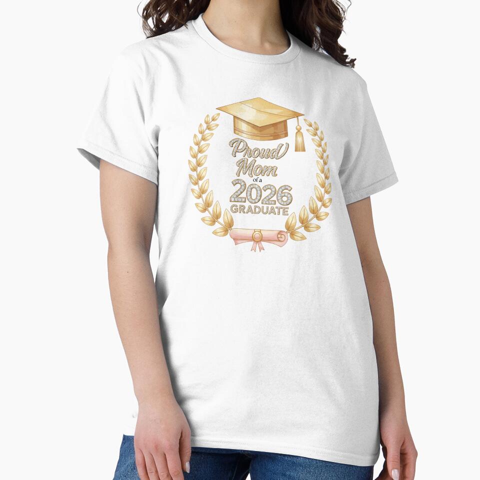 Proud Mom of a 2026 Graduate with Royal Laurel Motif, Diploma & Diamonds by JeweledDesigns