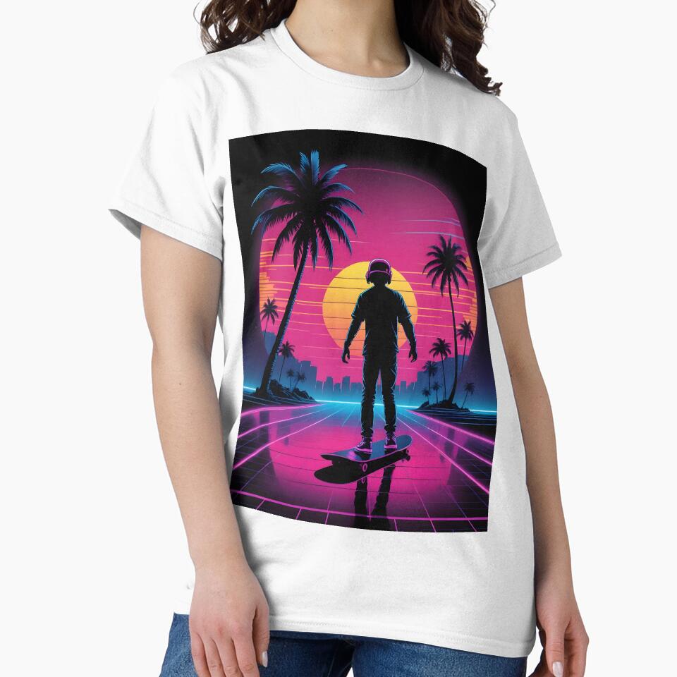 Skate the Sunset – 80s Synthwave Skateboard Vibes by Ashidre