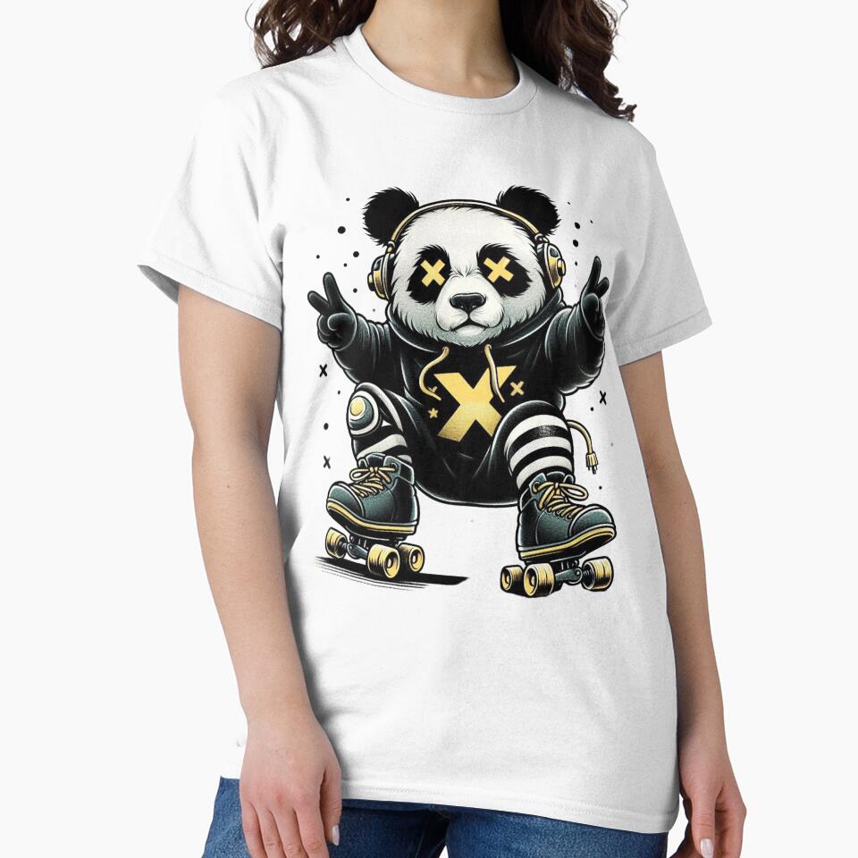 Cool Panda with Headphones and Hoodie by .LessuX.
