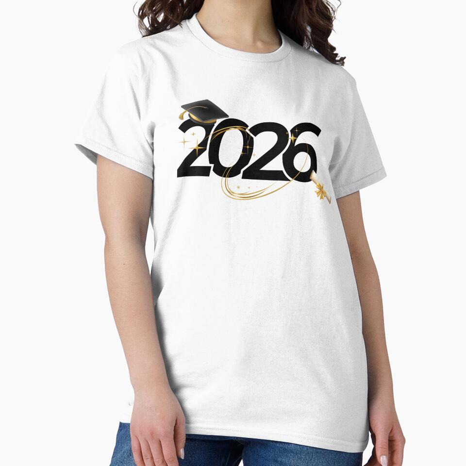 Graduate 2026 with Black Graduation Hat & Gold Stars by JeweledDesigns