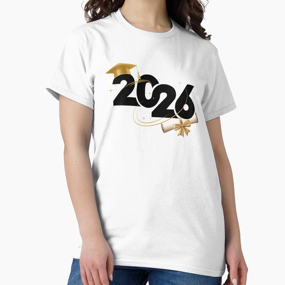Graduate 2026 (Offset) with Gold Graduation Hat & Gold Stars by JeweledDesigns