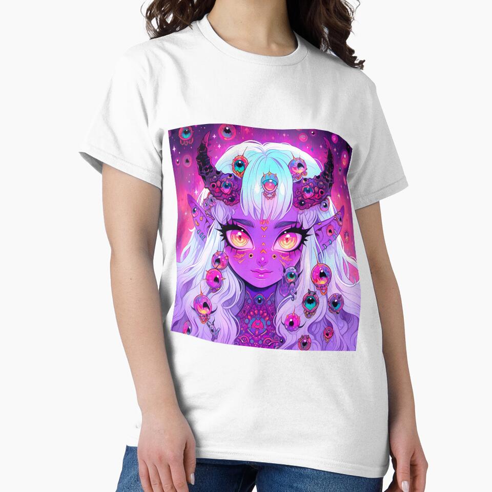 Creepy Cute Purple Demon Anime Girl by bubblegoth