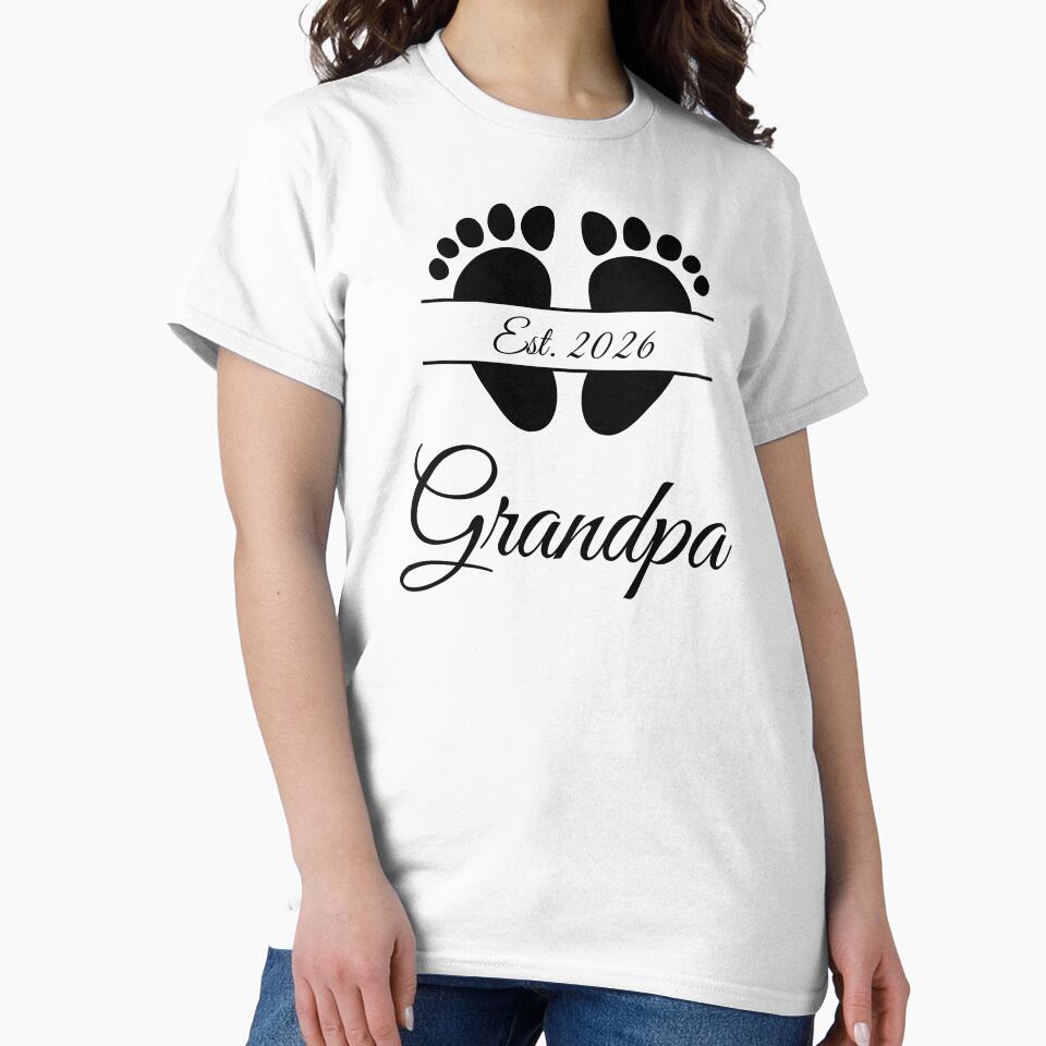 Grandpa Est. 2026 with Footprint Design by JeweledDesigns