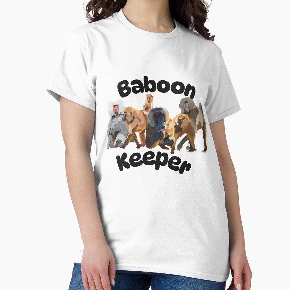 B is for Baboon Keeper,Baboon Keeper Design – Dedicated Care and Conservation of Social Primates Artwork by PrettylittlepastelUk
