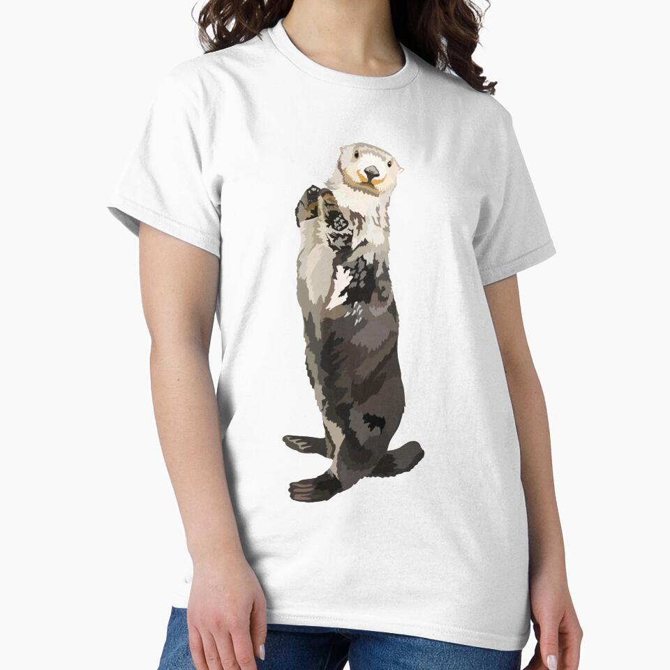 S is for Sea Otter, Sea Otter Artwork – Playful Marine Mammal Illustration and Coastal Wildlife Design by PrettylittlepastelUk