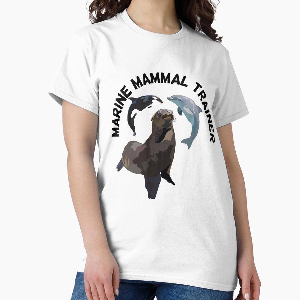 Marine Mammal Trainer , Marine Mammal Trainer Illustration – Ocean Wildlife Caregiver Art Print by PrettylittlepastelUk