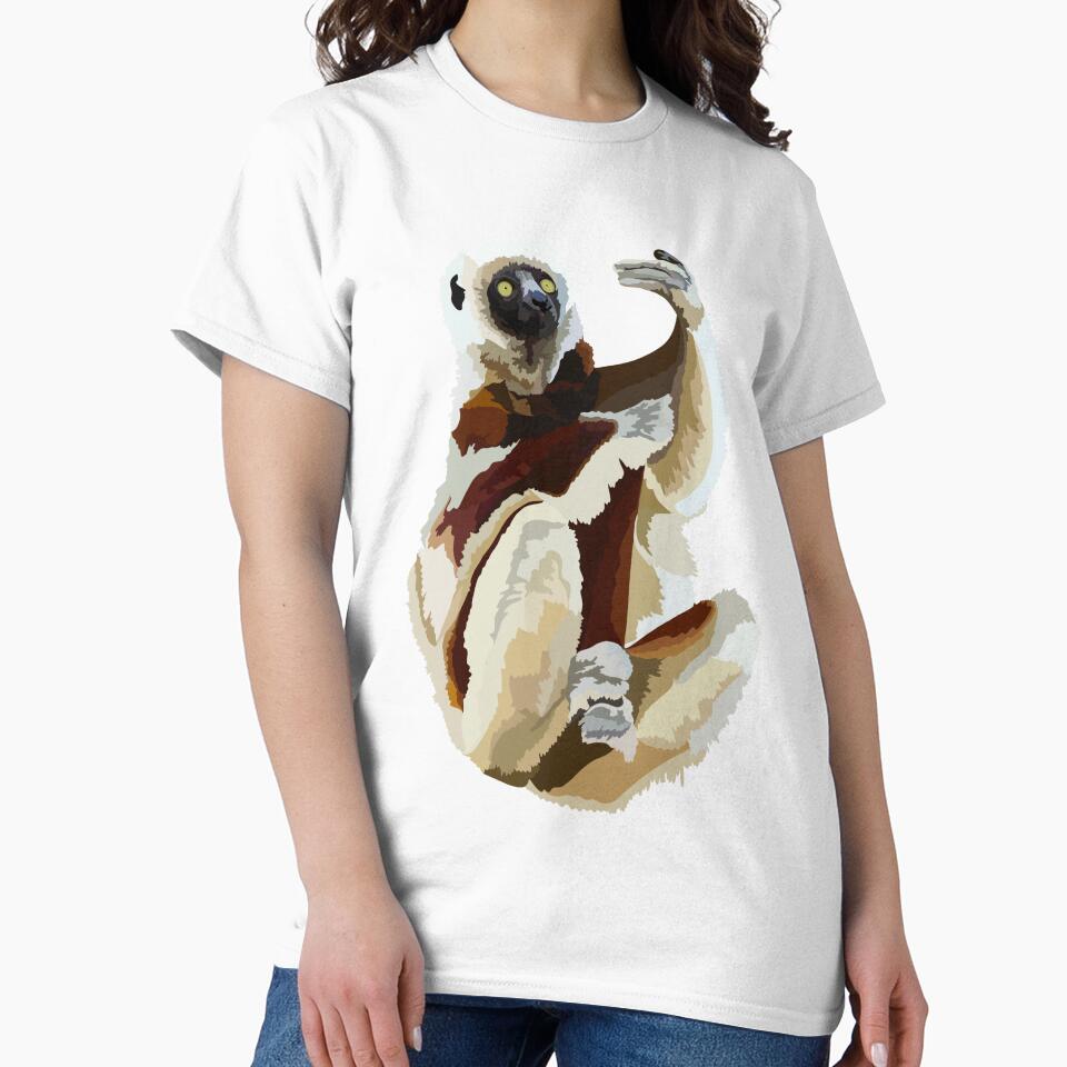 S is for Sifaka Lemur,Sifaka Lemur Illustration – Primate Art for Wildlife and Nature Lovers by PrettylittlepastelUk