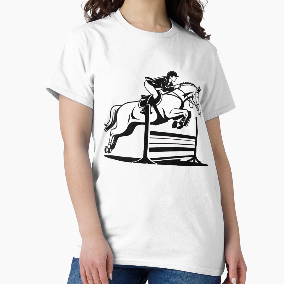 Equestrian Show Jumping Horse Rider Silhouette Clean Minimal Sport Design by WearVerse440