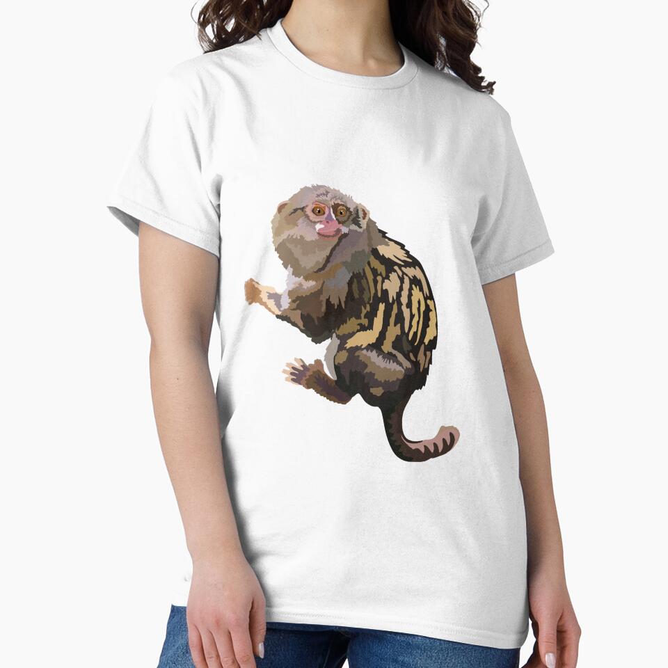 P is for Pygmy Marmoset , Pygmy Marmoset – Tiny Primate Wildlife Illustration by PrettylittlepastelUk