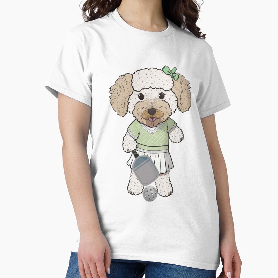 Cute Dog Playing Pickleball Funny Dog by Es4clhoting