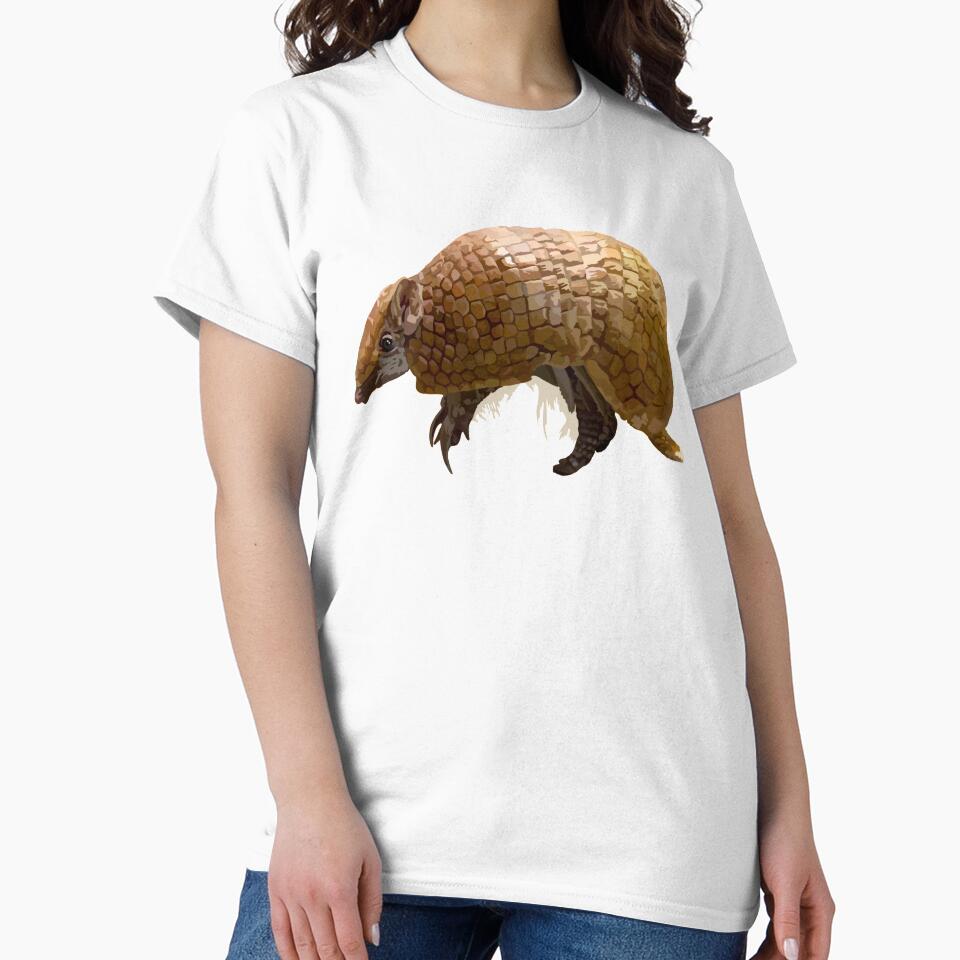 T is for Three Banded Armadillo,Three-Banded Armadillo Artwork – Distinctive Armored Mammal Illustration and Wildlife Design by PrettylittlepastelUk