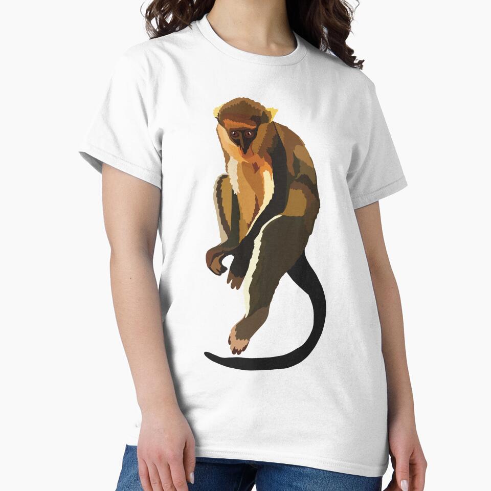 M is for Mona Monkey,Mona Monkey Illustration – Vibrant Primate Art for Wildlife and Nature Lovers by PrettylittlepastelUk