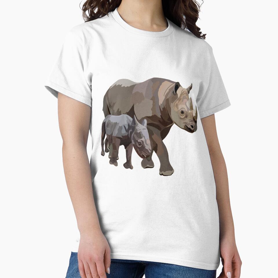 B is for Black Rhino,Black Rhino Illustration – Powerful and Endangered African Wildlife Artwork by PrettylittlepastelUk