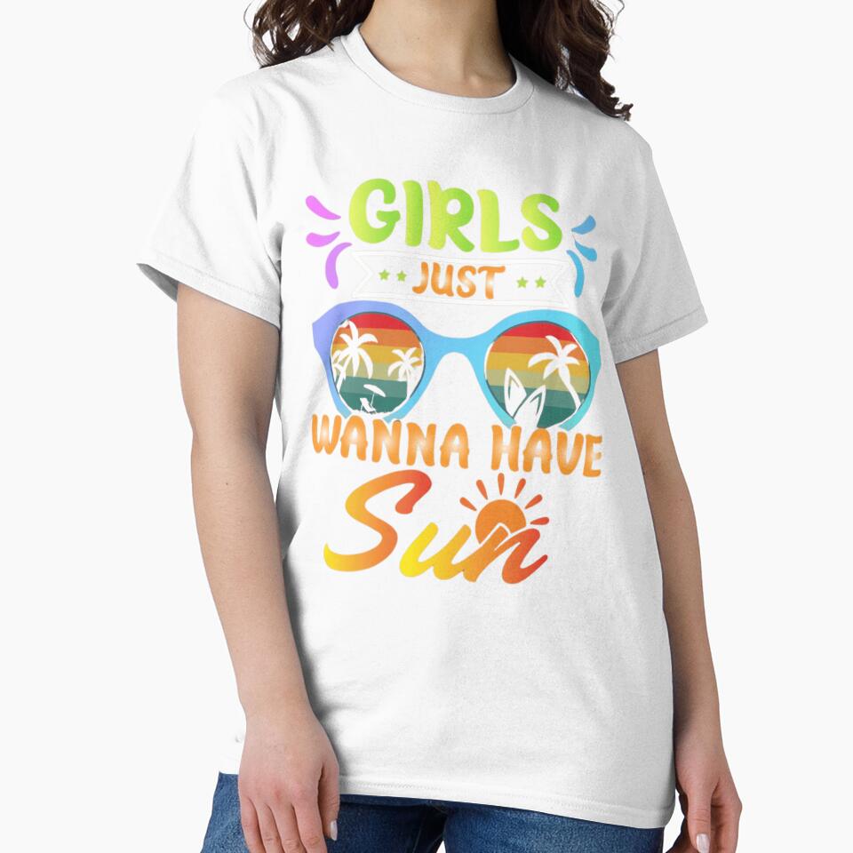 Girls Just Wanna Have Sun - Retro Beach Vacation & Sunset Sunglasses by trendnest_shop