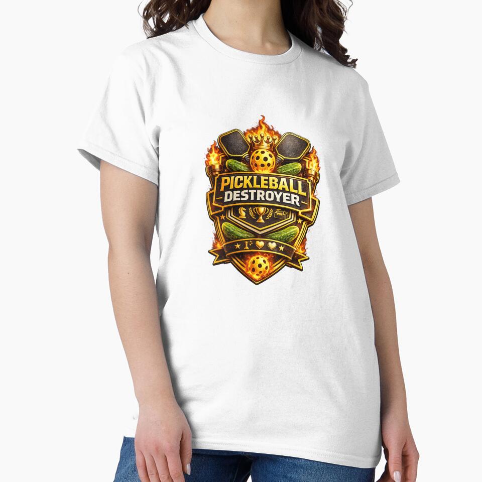 Pickleball Destroyer – Court King Pickleball Player Graphic | Funny Pickleball Paddle Sports Design by Pickleball Addicts Club