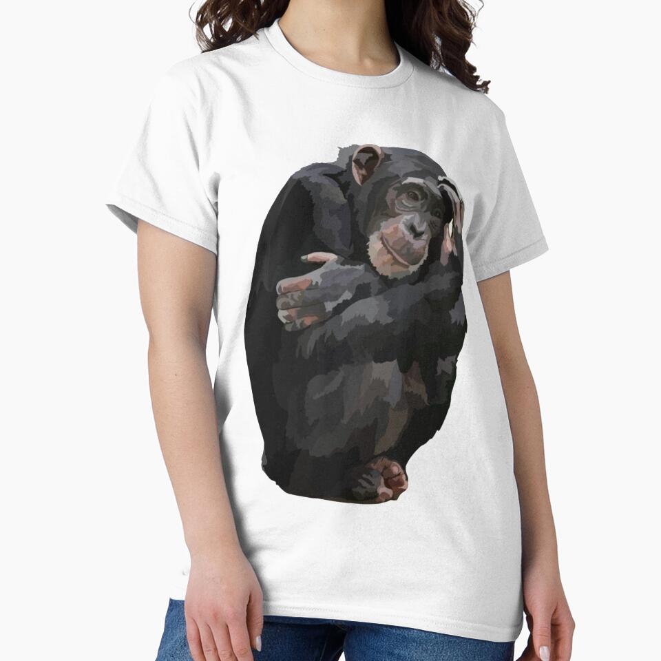 C is for Chimp , Chimp Design – Dedicated Chimpanzee Care and Wildlife Keeper Artwork by PrettylittlepastelUk