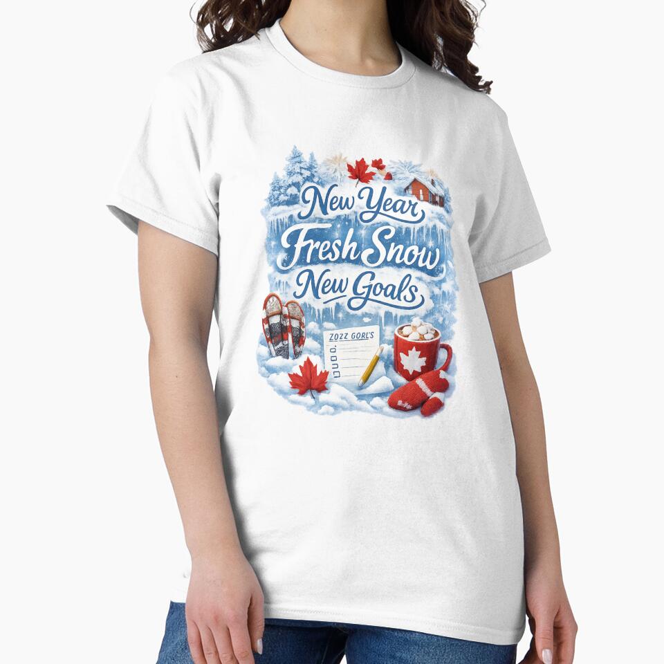 New Year, Fresh Snow, New Goals – Canadian Winter Maple Leaf Design by mocci10