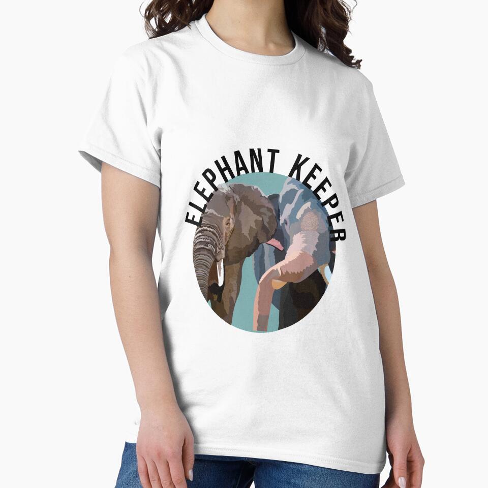 E is for Elephant Keeper,Elephant Keeper Design – Dedicated Care and Conservation of Gentle Giants Artwork by PrettylittlepastelUk