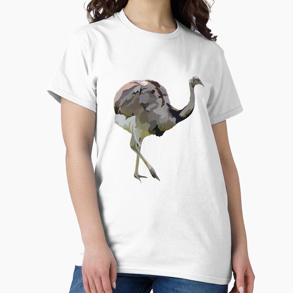 R is for Rhea,Rhea Artwork – Graceful Flightless Bird Illustration and Wildlife Design by PrettylittlepastelUk