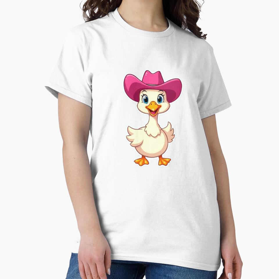 Goose – Funny Cartoon Goose in a Pink Cowboy Hat by DeclansArts
